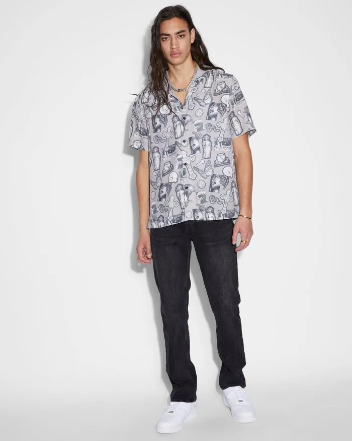 Ksubi Kut Out Resort Ss Shirt Silt Mens Shirts