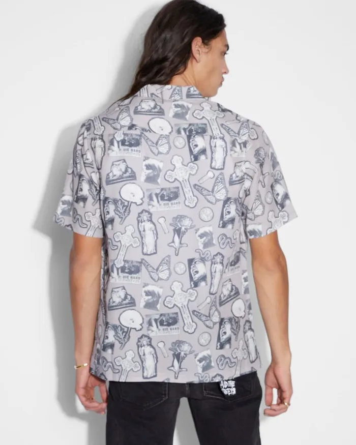 Ksubi Kut Out Resort Ss Shirt Silt Mens Shirts