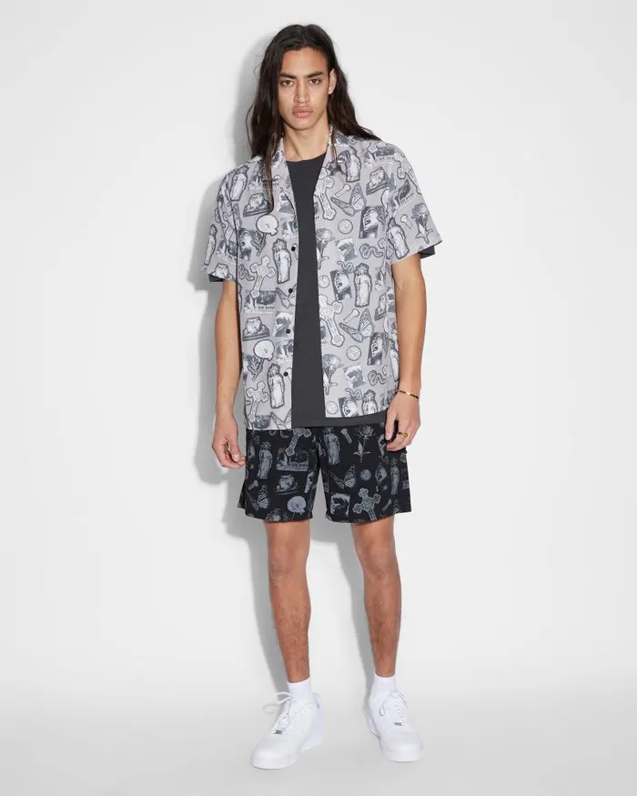 Ksubi Kut Out Resort Ss Shirt Silt Mens Shirts