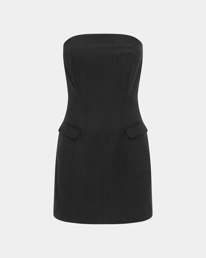 Ksubi London Bustier Dress Pinstripe Womens Dresses