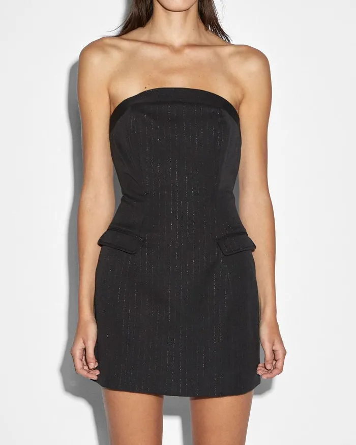 Ksubi London Bustier Dress Pinstripe Womens Dresses