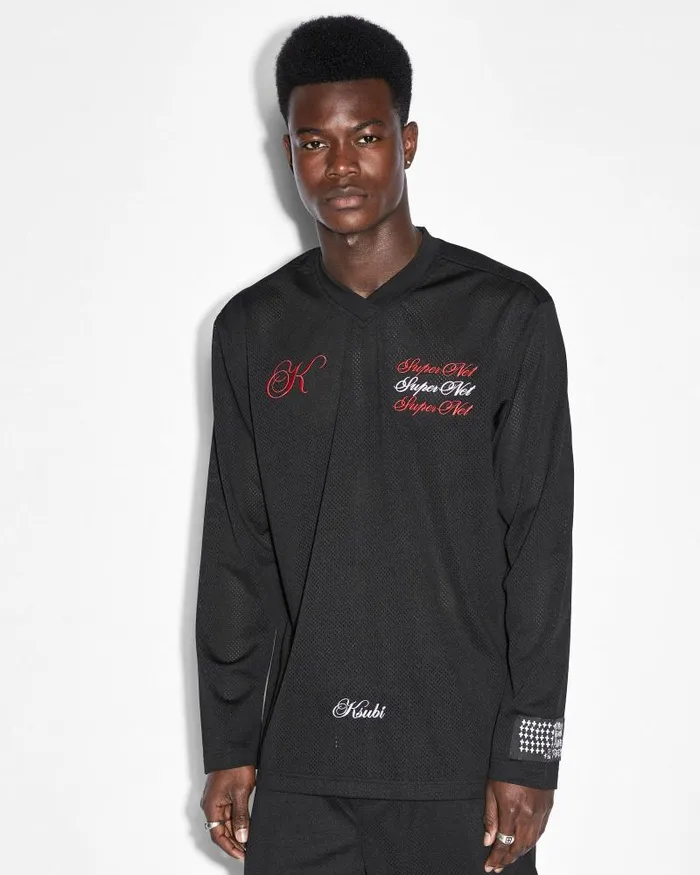 Ksubi Scripted Hockey Jersey Black Mens Shirts