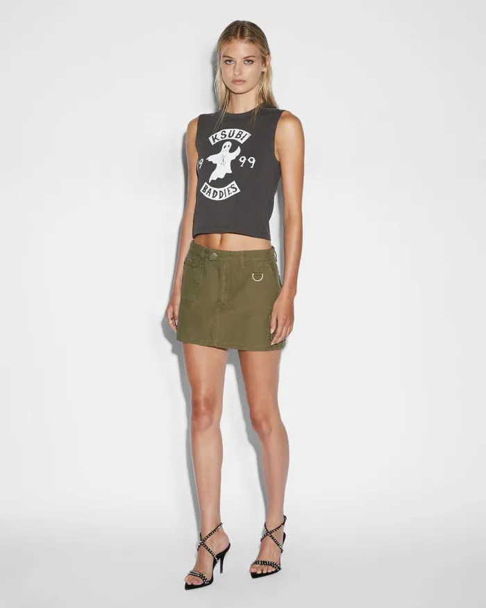 Ksubi Squad Mini Skirt Khaki Womens Skirts