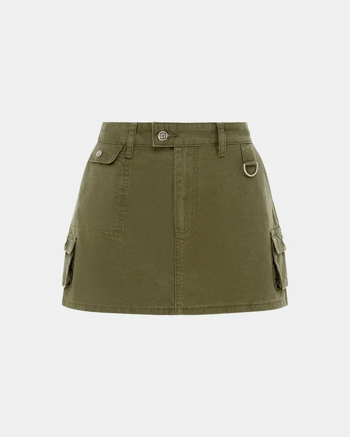 Ksubi Squad Mini Skirt Khaki Womens Skirts