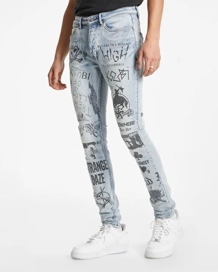 Ksubi Van Winkle Nowhere Punk Blue Mens Skinny