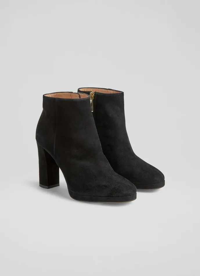 LKBennett Boots Women Sibella Black Platform Ankle Boot LKBennett Boots Women Sibella Black Platform Ankle Boot