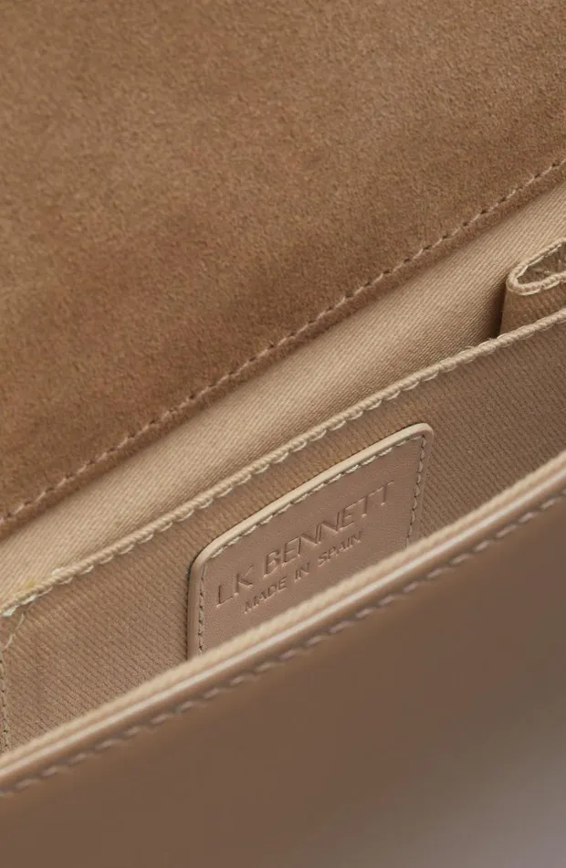 LKBennett Clutch Bags Women Cici Dark Taupe Patent Leather Clutch Bag