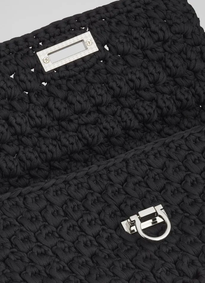 LKBennett Clutch Bags Women Essie Black Woven Fabric Clutch