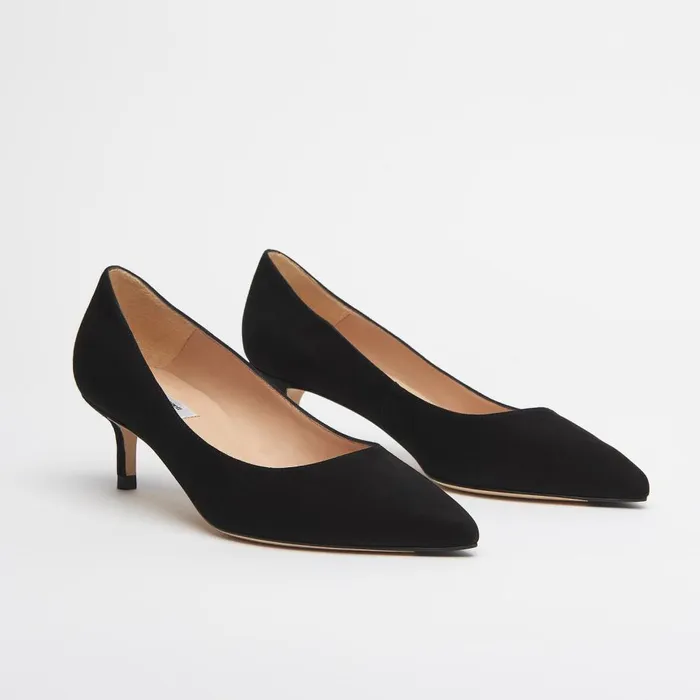 LKBennett Court Shoes Women Audrey Black Suede Kitten Heel Courts