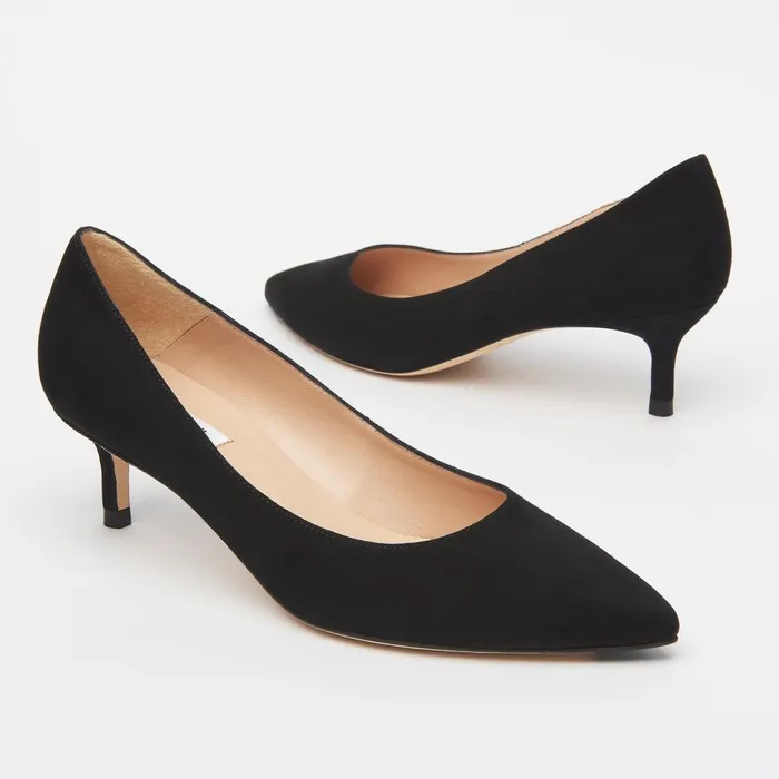 LKBennett Court Shoes Women Audrey Black Suede Kitten Heel Courts