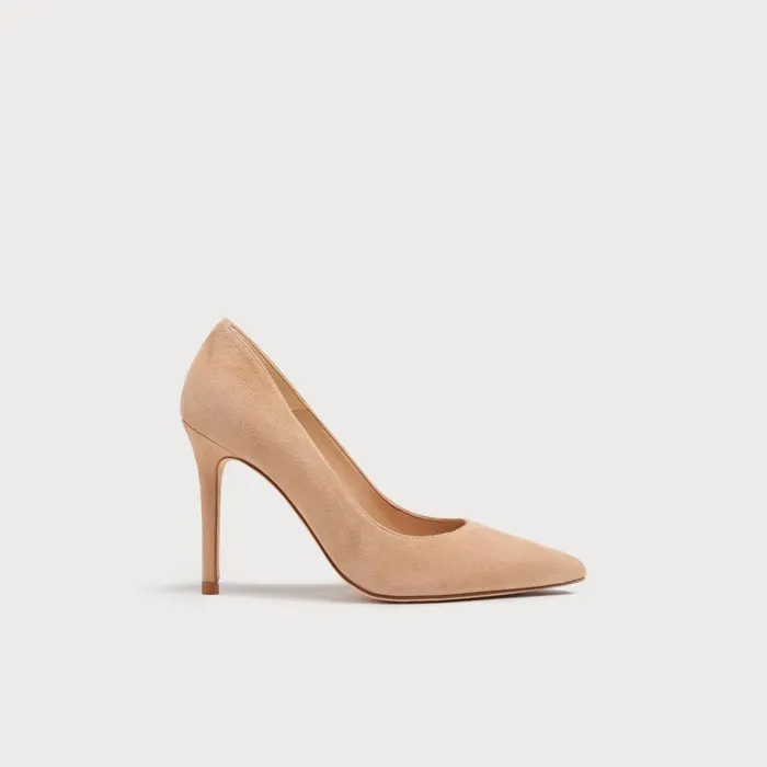 LKBennett Court Shoes Women Fern Beige Suede Pointed Toe Courts