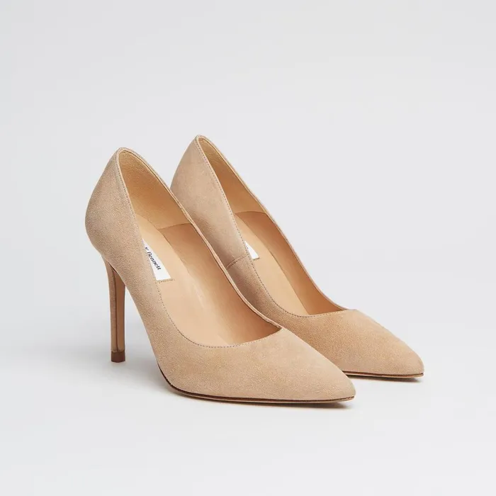 LKBennett Court Shoes Women Fern Beige Suede Pointed Toe Courts
