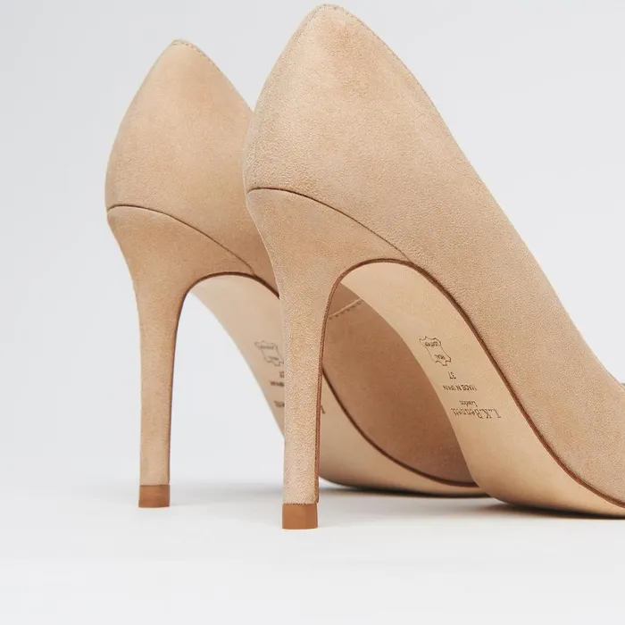 LKBennett Court Shoes Women Fern Beige Suede Pointed Toe Courts