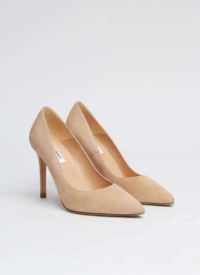 LKBennett Court Shoes Women Fern Beige Suede Pointed Toe Courts