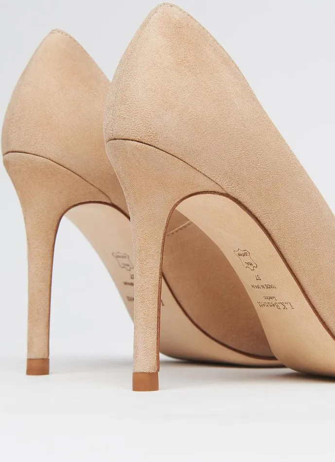 LKBennett Court Shoes Women Fern Beige Suede Pointed Toe Courts