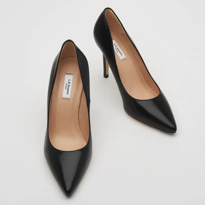 LKBennett Court Shoes Women Fern Black Naapa Leather Pointed Toe Courts