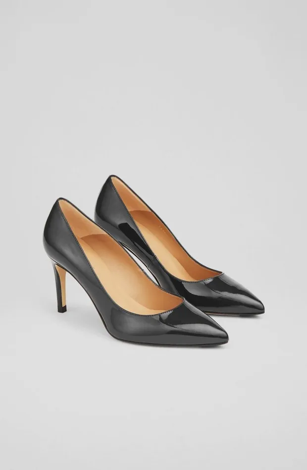 LKBennett Court Shoes Women Floret Black Patent Pointed Toe Courts LKBennett Court Shoes Women Floret Black Patent Pointed Toe Courts