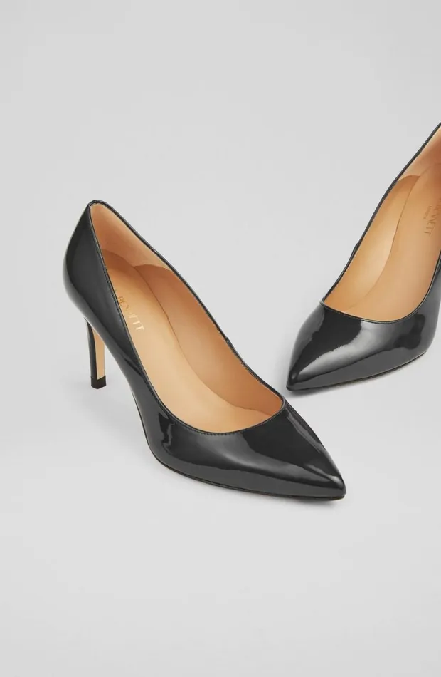 LKBennett Court Shoes Women Floret Black Patent Pointed Toe Courts LKBennett Court Shoes Women Floret Black Patent Pointed Toe Courts