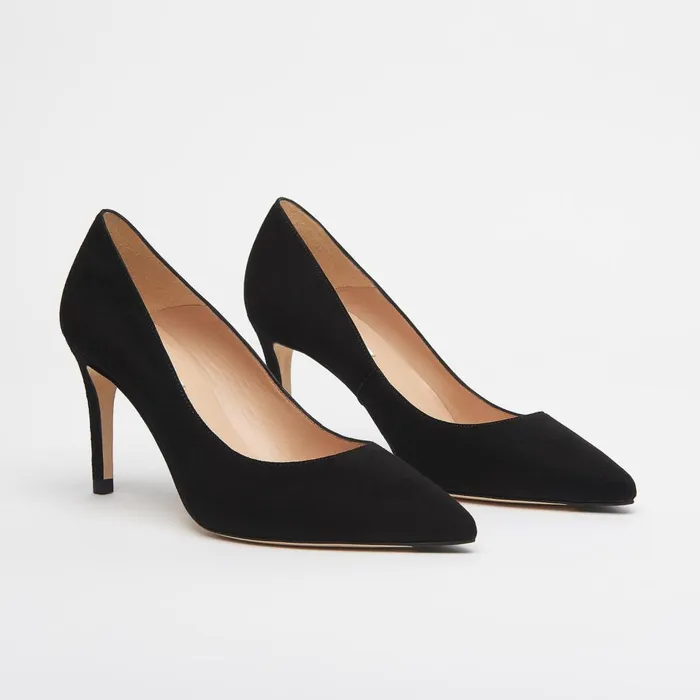 LKBennett Court Shoes Women Floret Black Suede Pointed Toe Courts LKBennett Court Shoes Women Floret Black Suede Pointed Toe Courts