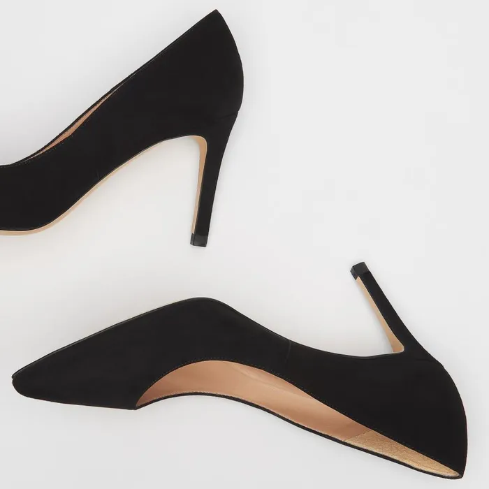 LKBennett Court Shoes Women Floret Black Suede Pointed Toe Courts LKBennett Court Shoes Women Floret Black Suede Pointed Toe Courts