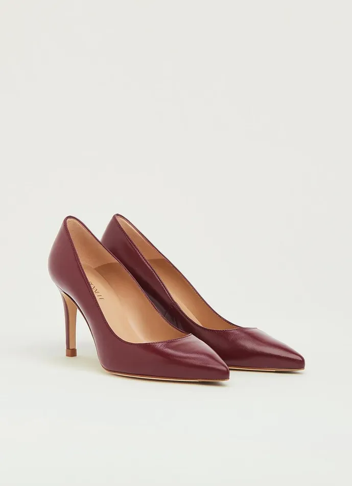 LKBennett Court Shoes Women Floret Dark Red Nappa Leather Pointed Toe Courts LKBennett Court Shoes Women Floret Dark Red Nappa Leather Pointed Toe Courts