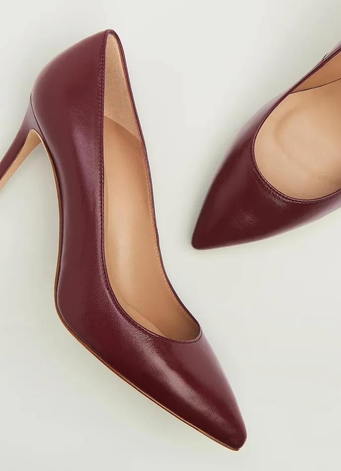 LKBennett Court Shoes Women Floret Dark Red Nappa Leather Pointed Toe Courts LKBennett Court Shoes Women Floret Dark Red Nappa Leather Pointed Toe Courts