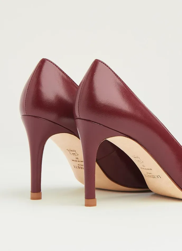 LKBennett Court Shoes Women Floret Dark Red Nappa Leather Pointed Toe Courts LKBennett Court Shoes Women Floret Dark Red Nappa Leather Pointed Toe Courts