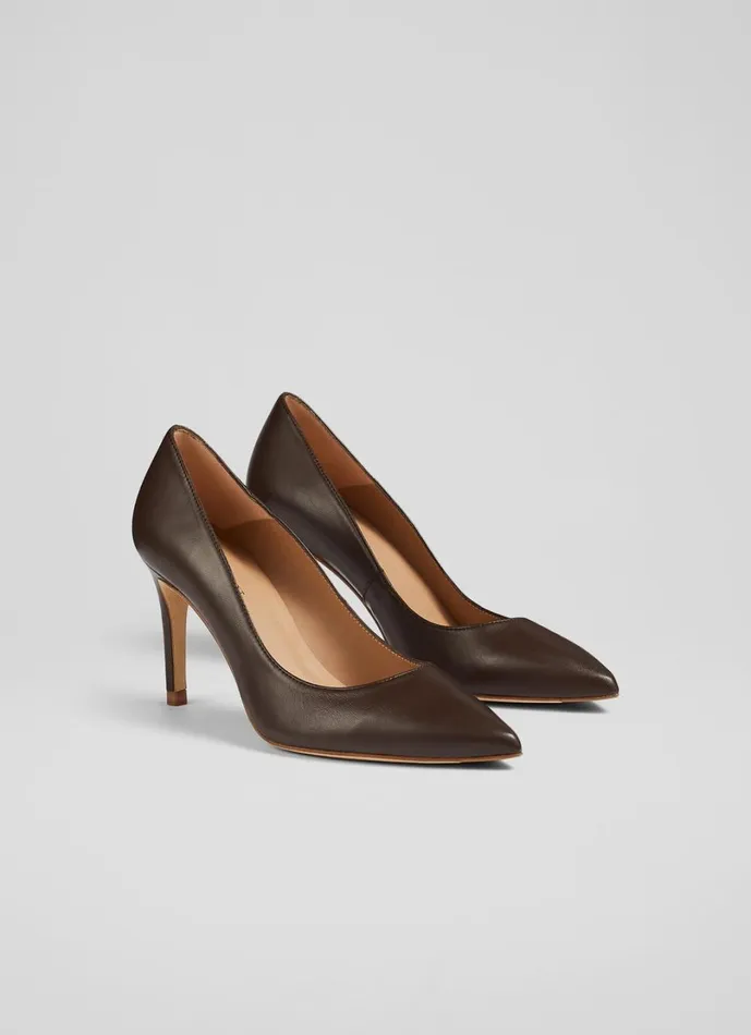 LKBennett Court Shoes Women Floret Nude 5 Leather Pointed Courts