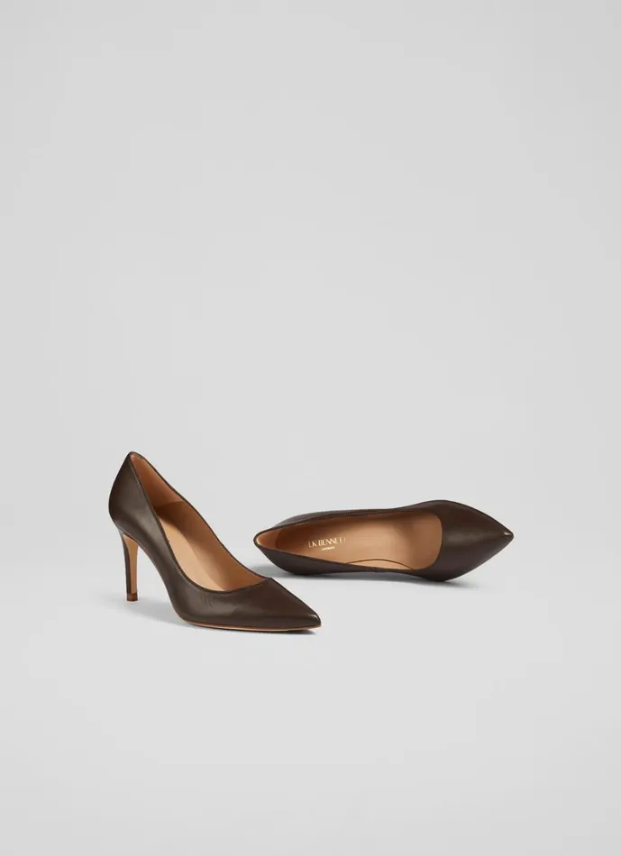 LKBennett Court Shoes Women Floret Nude 5 Leather Pointed Courts