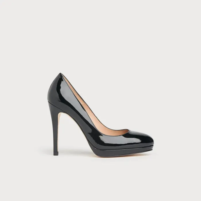 LKBennett Court Shoes Women Sledge Black Patent Platform Courts