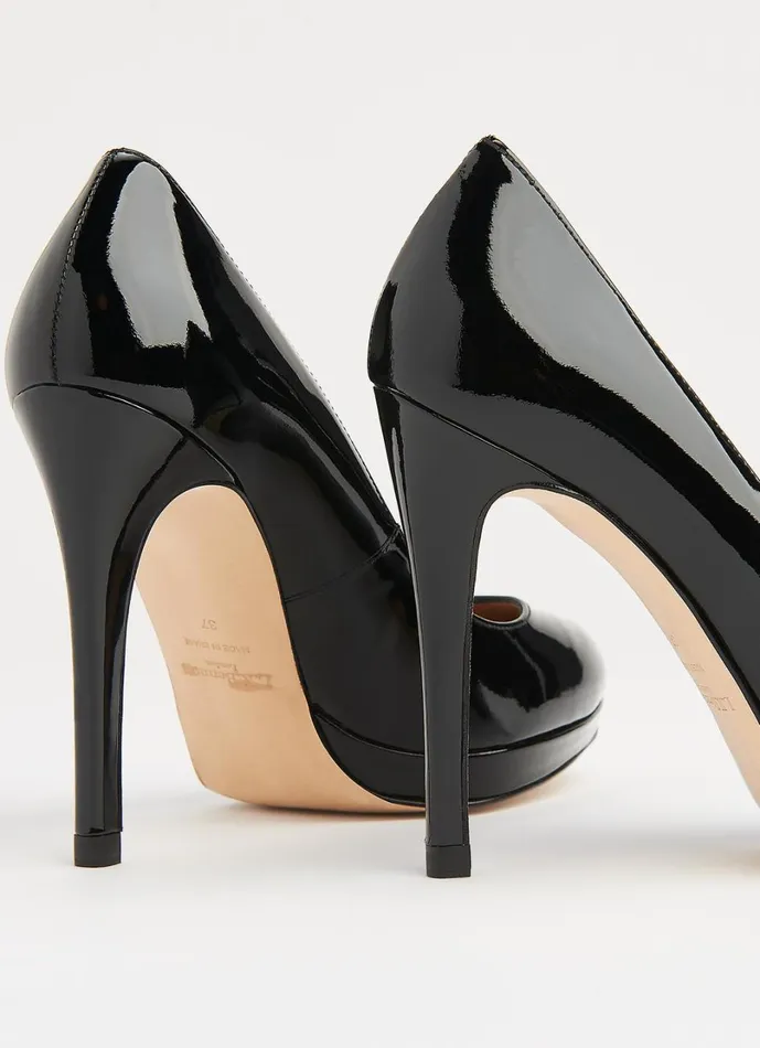 LKBennett Court Shoes Women Sledge Black Patent Platform Courts