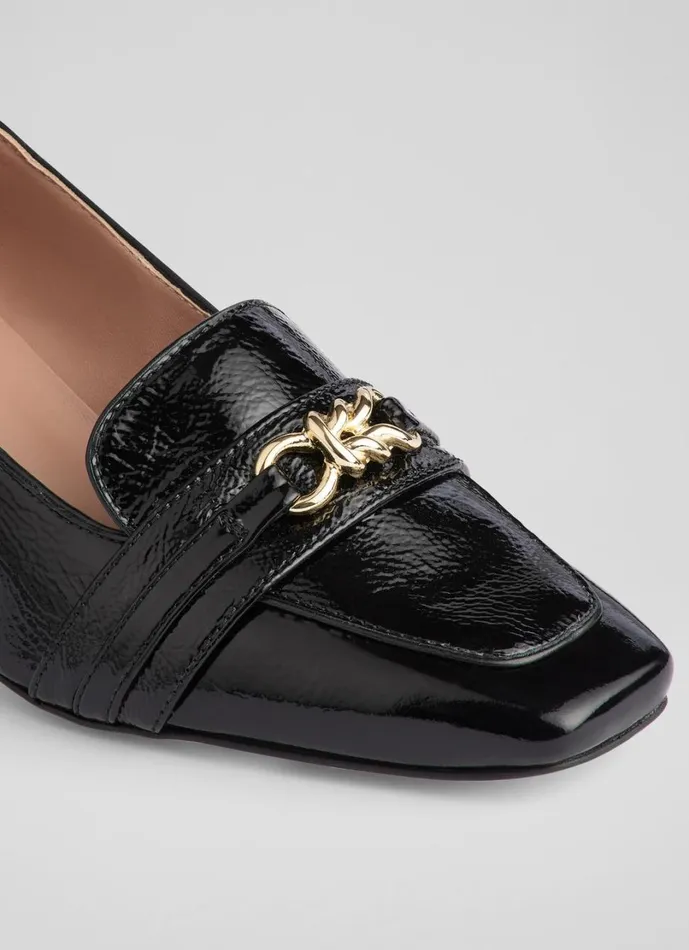 LKBennett Court Shoes Women Sydnie Black Leather Twist Trim Loafer Court Shoes LKBennett Court Shoes Women Sydnie Black Leather Twist Trim Loafer Court Shoes