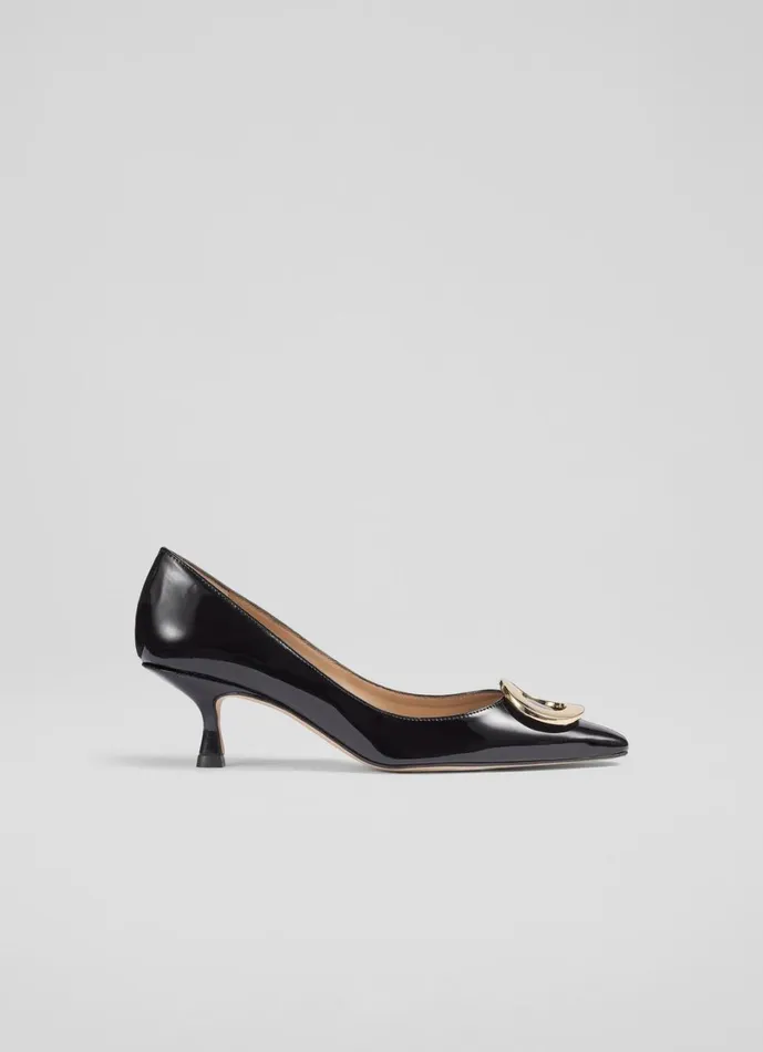 LKBennett Court Shoes Women Uma Black O Trim Pointed Courts LKBennett Court Shoes Women Uma Black O Trim Pointed Courts