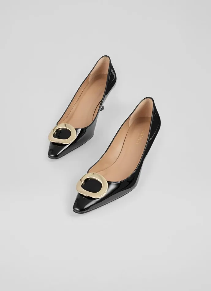 LKBennett Court Shoes Women Uma Black O Trim Pointed Courts LKBennett Court Shoes Women Uma Black O Trim Pointed Courts