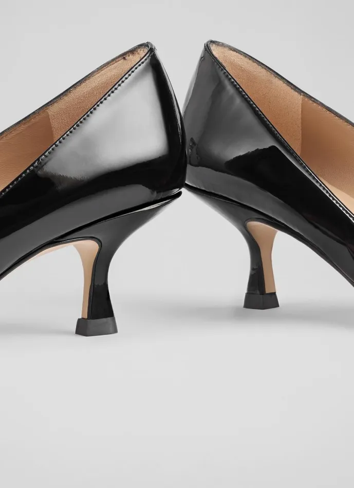 LKBennett Court Shoes Women Uma Black O Trim Pointed Courts LKBennett Court Shoes Women Uma Black O Trim Pointed Courts