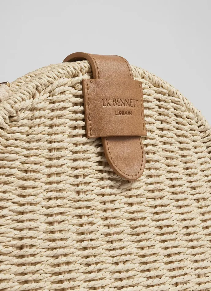 LKBennett CrossBody Bags Women Lorena Cream Wicker Shoulder Bag