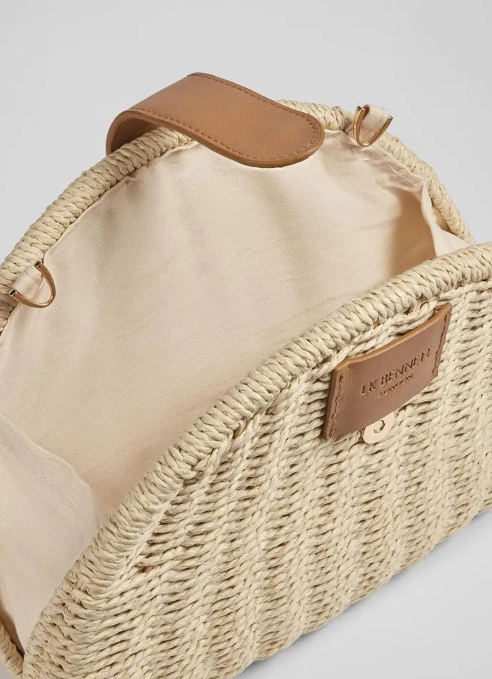 LKBennett CrossBody Bags Women Lorena Cream Wicker Shoulder Bag