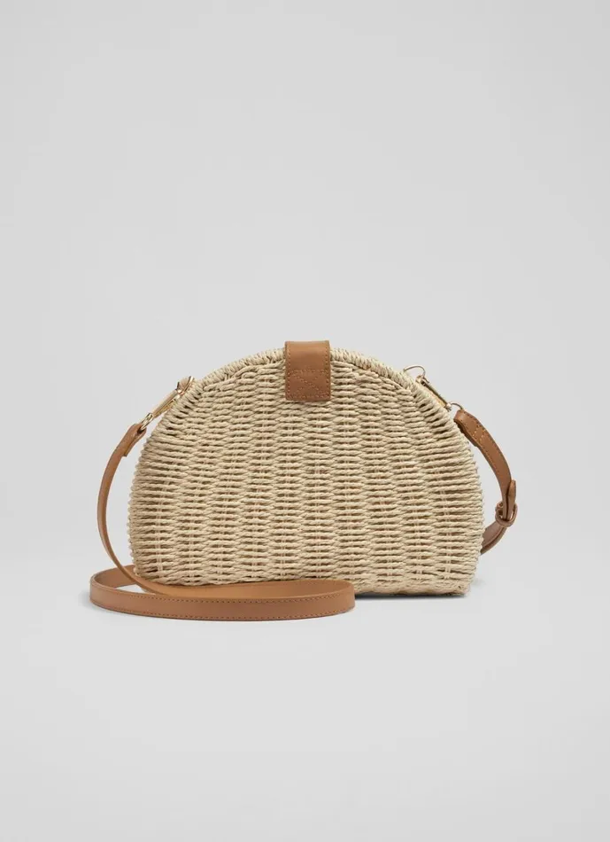 LKBennett CrossBody Bags Women Lorena Cream Wicker Shoulder Bag
