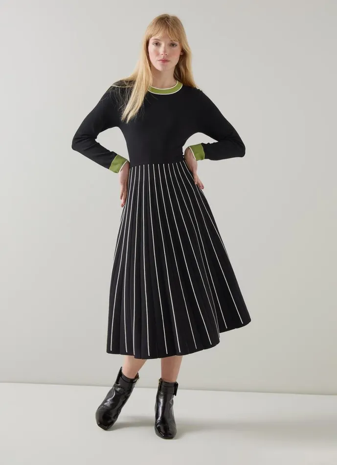 LKBennett Dresses Women Fara Black Multi Knitted Dress