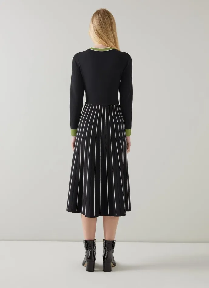 LKBennett Dresses Women Fara Black Multi Knitted Dress LKBennett Dresses Women Fara Black Multi Knitted Dress