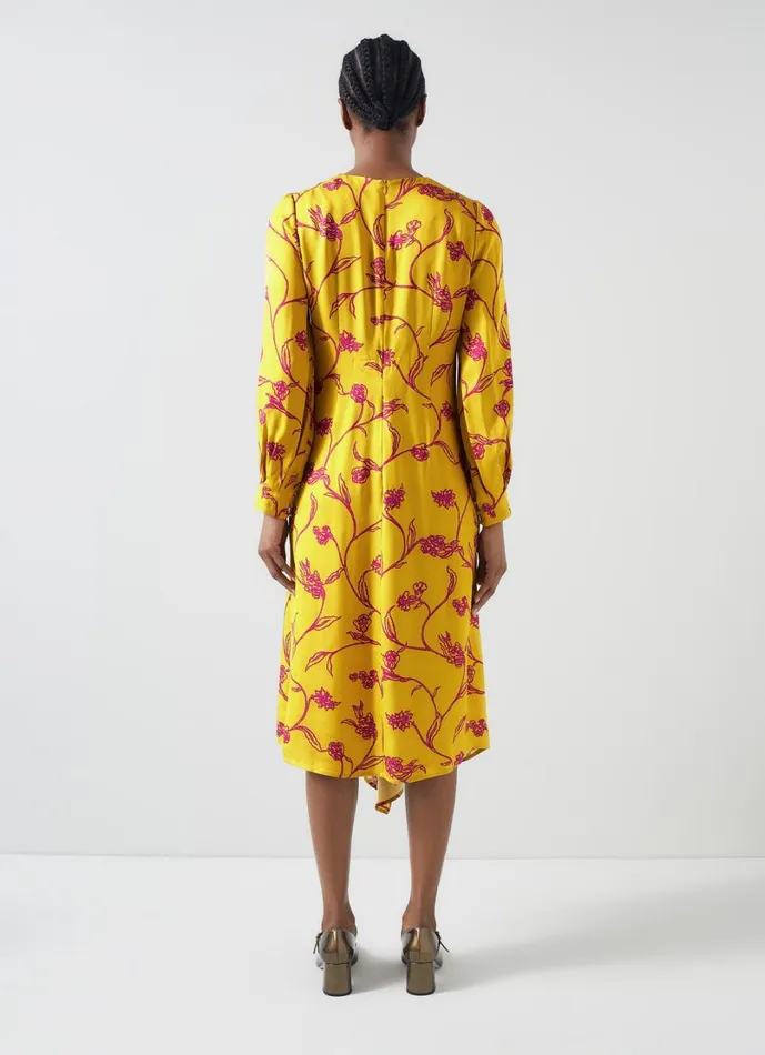 LKBennett Dresses Women Henrietta Ochre and Pink Dress LKBennett Dresses Women Henrietta Ochre and Pink Dress