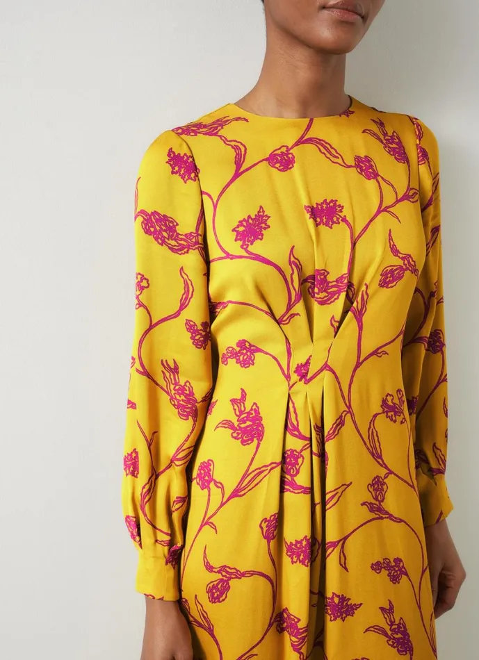 LKBennett Dresses Women Henrietta Ochre and Pink Dress LKBennett Dresses Women Henrietta Ochre and Pink Dress