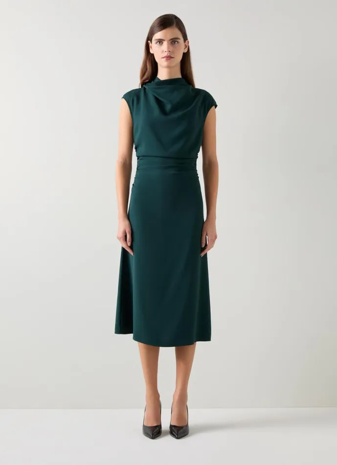 LKBennett Dresses Women Kim Cap Sleeve Crepe Dress LKBennett Dresses Women Kim Cap Sleeve Crepe Dress