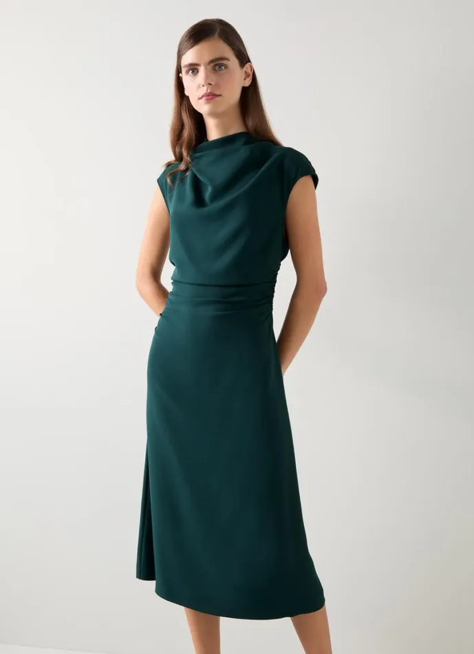 LKBennett Dresses Women Kim Cap Sleeve Crepe Dress LKBennett Dresses Women Kim Cap Sleeve Crepe Dress