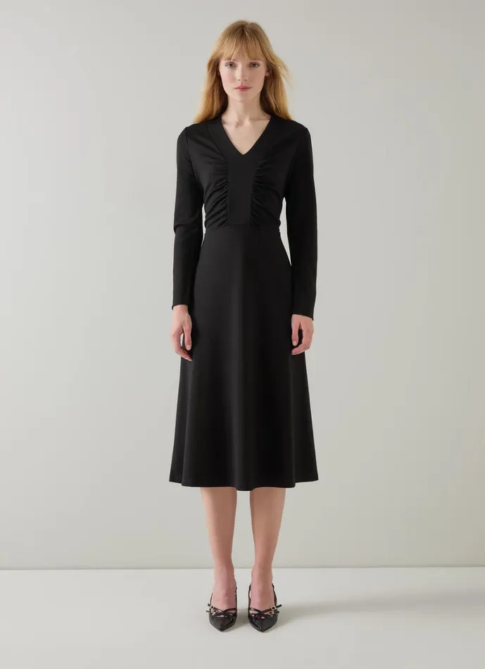 LKBennett Dresses Women Lacey Black LENZING ECOVERO Viscose Midi Dress