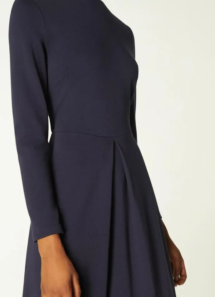 LKBennett Dresses Women Maria Navy Jersey Fit and Flare Dress