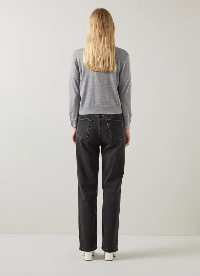 LKBennett Knitwear Women Bonnie Grey Crew Neck Cardigan