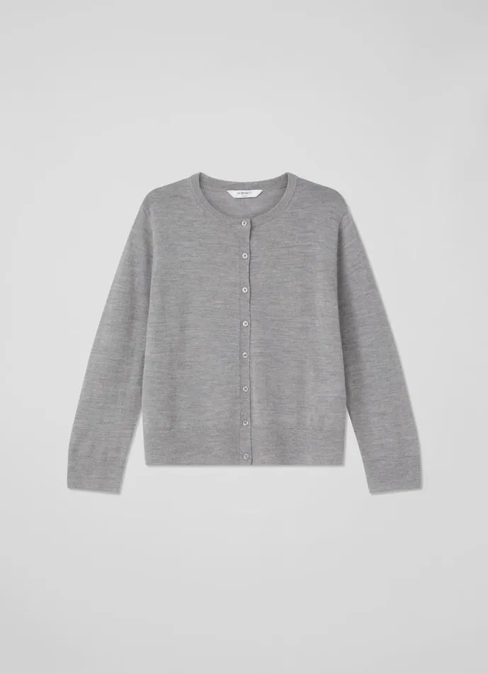 LKBennett Knitwear Women Bonnie Grey Crew Neck Cardigan