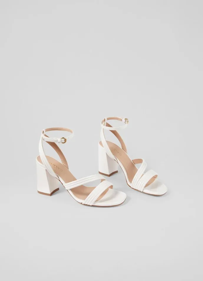 LKBennett Sandals Women Edita Pearl Strap Block Heels LKBennett Sandals Women Edita Pearl Strap Block Heels
