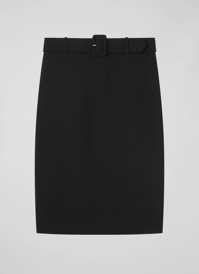 LKBennett Skirts Women Tabitha Petite Black Belted Crepe Pencil Skirt LKBennett Skirts Women Tabitha Petite Black Belted Crepe Pencil Skirt